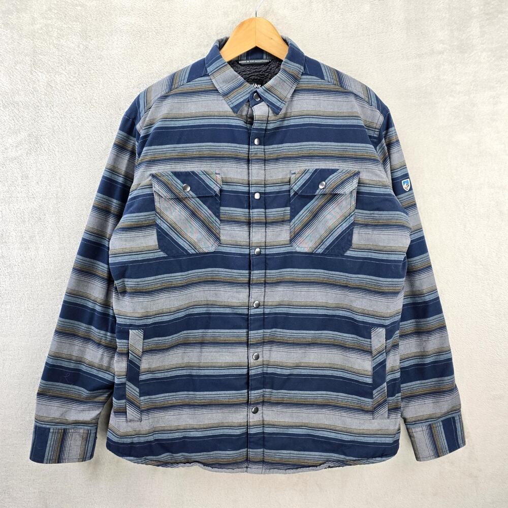 Kuhl Joyrydr Shirt-Jac Jacket Mens Large Shacket Fleece Lined Flannel Workwear